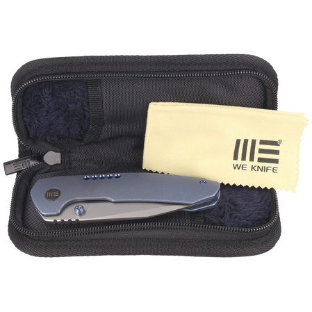 Nóż składany WE Knife Trogon Blue Titanium, Silver Bead Blasted CPM 20CV by Brian Brown (WE22002B-1)