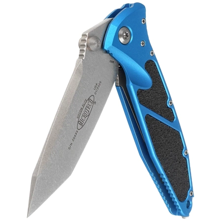 Nóż składany Microtech Socom Elite T/E-M Blue Aluminium, Stonewashed M390 by Tony Marfione (161-10BL)