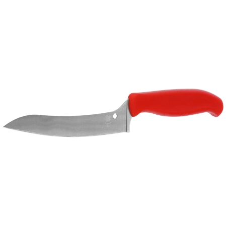 Spyderco Z-Cut Pointed Tip Kitchen Knife Red Polypropylene, Satin CTS BD1N (K14PRD)