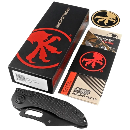 Microtech Stitch-A S/E Automatic Knife Black Aluminum, Tactical M390 by Borka Blades and Tony Marfione (169-1T)