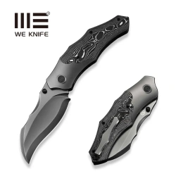 WeKnife Orc Boss Knife Gray Titanium/Aluminum Foil Carbon Fiber, Gray CPM 20CV by Grant Chambers (WE24042-3)
