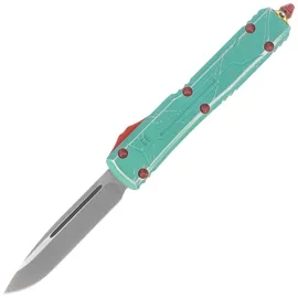 Microtech Ultratech S/E Bounty Hunter Signature OTF Knife Distressed Green Aluminum, Apocalyptic M390 by Tony Marfione (121-10BH)