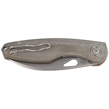 FOX Chilin OD Green Canvas Micarta, Stonewashed M398 by Jesper Voxnæs (FX-530 MOD)