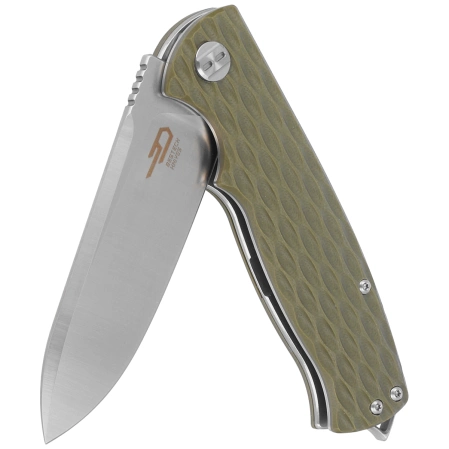 Nóż składany Bestech Grampus Green G10, Stonewashed/Satin D2 (BG02B)