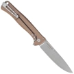 LionSteel Skinny Knife Earth Aluminum/Natural Canvas Micarta, Stonewashed by Molletta (SK01A ES)