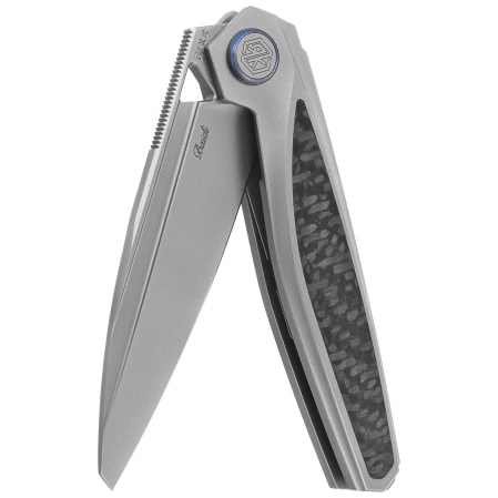 Rike Knife Baidi S Titanium/Carbon Fiber, Bead Blasted M390 (RK-Baidi-S-P/BCF)