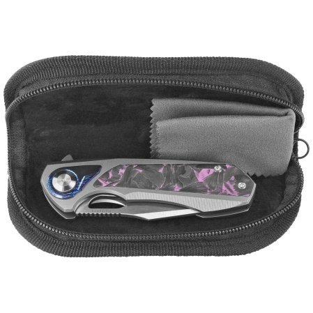 Nóż składany Remette RT-Saker Falcon Gray Titanium/Carbon Fiber, Satin S45VN (ASTP-3)