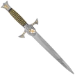 Sztylet Decor Habitat Templar Dagger, Black/Gold ABS, Satin Stainless Steel (S0298)