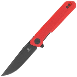Bestechman Mini Dundee Special Red G10 Knife, Black PVD D2 by Ostap Hel (BMK03N)