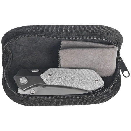 Remette RT-Meteor Knife Black Titanium/Gray Carbon Fiber, Pearlescent M390 (RTPT-B)