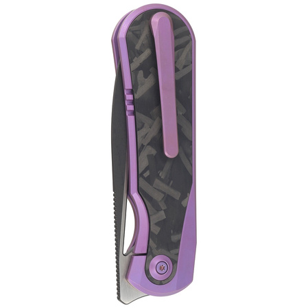 WE Knife Baloo Purple Titanium / Shredded Carbon Fiber, Black Stonewashed CPM 20CV by Ostap Hel (WE21033-3)