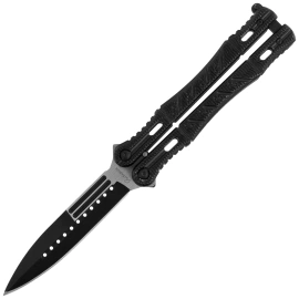 Martinez Albainox Balisong Knife Black Aluminum, Black 3Cr13Mov (02099)