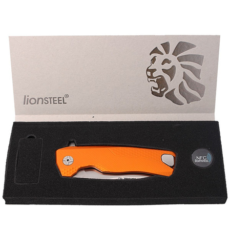 LionSteel ROK Knife Orange Aluminum, Satin M390 by Molletta (ROK A OS)