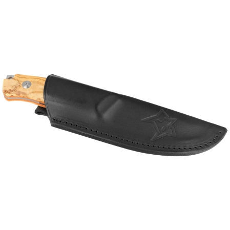 Fox Rifle Windage Olive Wood Knife, Satin BECUT by Raven Knives Design (FX-661 OL)