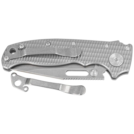 Nóż składany Demko AD20.5 Clip Point Milled Titanium, Stonewashed CPM 20CV by Andrew Demko (205-20CV-TI-TEX-CP)