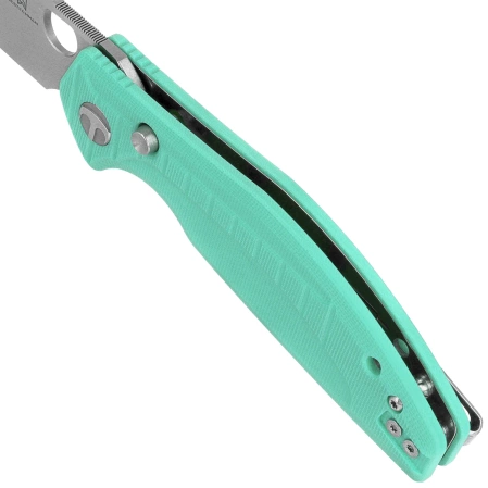 Bestechman Angry Owl Knife Aqua G10, Satin/Stonewashed D2 by Keanu Alfaro (BMK12B-1)