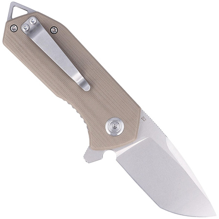 Kubey Knife Campe, Khaki G10, Bead Blasted D2 (KU203G)