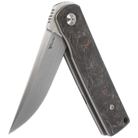 Nóż składany Reate Bushido Titanium/Dark Matter Copper Fat Carbon, Hand Satin M390 (BSO.DMC.SAT)