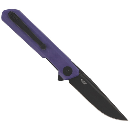 Bestechman Knife Mini Dundee Purple G10, Black DLC D2 by Ostap Hel (BMK03J)