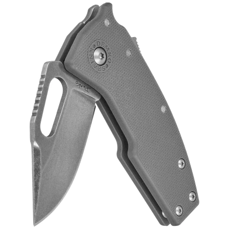 Demko Nano-Shark CP Knife Grey GRN, Stonewashed AUS10A by Andrew Demko (NANO-10A-Grey GRN-CP)