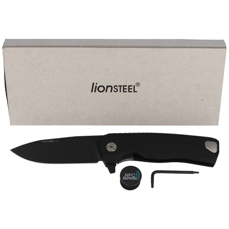 Nóż składany LionSteel ROK Black Aluminium, Black M390 by Molletta (ROK A BB)