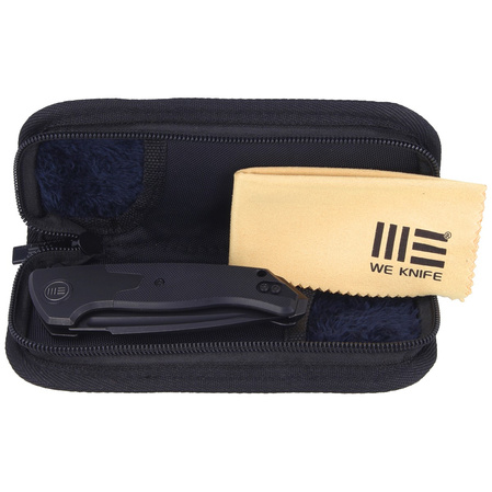 Nóż składany WE Knife Press Check Black Ti / Black G10, Black Stonewashed CPM 20CV by Allen Elishewitz (WE20078A-1)