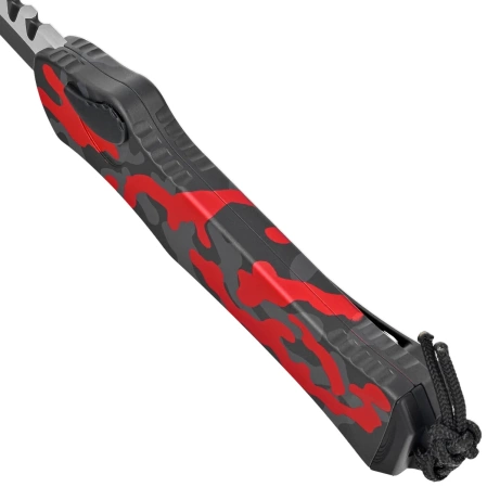 Nóż automatyczny OTF Heretic Hydra R/E Red Camo Aluminium, Black/Satin MagnaCut by Tony Marfione Jr.