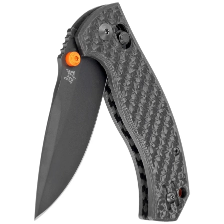 Fox Anzu Carbon Fiber 3K, Black PVD MagnaCut by Les George Knife (FX-560 CFOR)