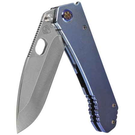 Medford 187 DP Blue Titanium, Flamed HW/Clip, Tumbled D2 by Greg Medford