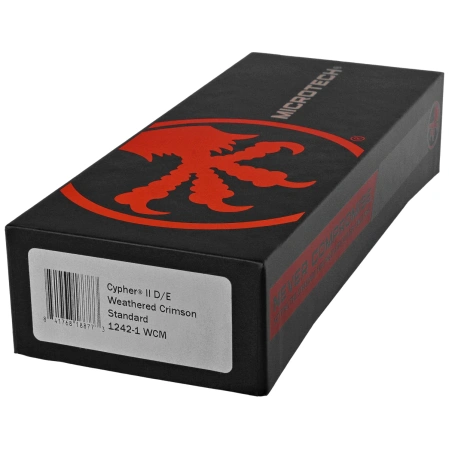 Microtech Cypher II D/E OTF Knife Weathered Crimson Aluminum, Weathered Crimson M390MK by Deryk Munroe i Tony Marfione (1242-1WCM)