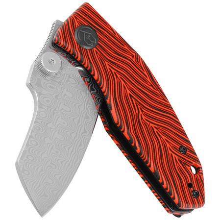 Nóż składany Kubey Knife Monsterdog Black/Red G10, Damascus by Dmitry Osarenko (KU337G)