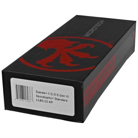 Microtech Scarab II Gen III D/E-S OTF Knife Black Aluminum, Apocalyptic M390MK by Tony Marfione (1180-10AP)