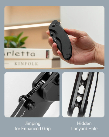 Sencut Cybrix Black Aluminum Knife, Black 9Cr18MoV (S23098A-1)