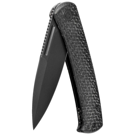 Civivi Knife Caetus Black Burlap Micarta, Black Stonewashed 14C28N (C21025C-2)