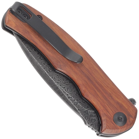 Nóż składany Civivi Mini Praxis Guibourtia Wood, Black Hand Rubbed Damascus (C18026C-DS1)