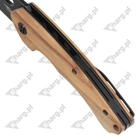 Nóż składany Bestech Skirmish Natural Olivewood, Black Stonewashed 154CM (BL06C)
