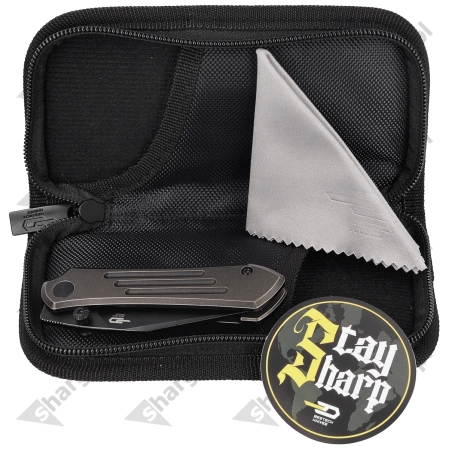 Bestech Icarus Knife Black-Bronze Stonewashed Titanium, Black Stonewashed M390 by Nick Rogers (BT2302B)