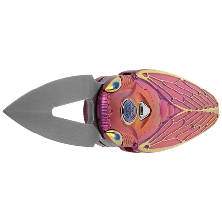Nóż składany Rike Knife RK Cicada-PG Purple / Gold Titanium, Bead Blasted M390