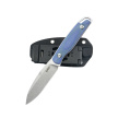 Kubey Dust Devil Knives Blue Micarta, Beadblasted 14C28N by K.C. Spiron (KU357D)