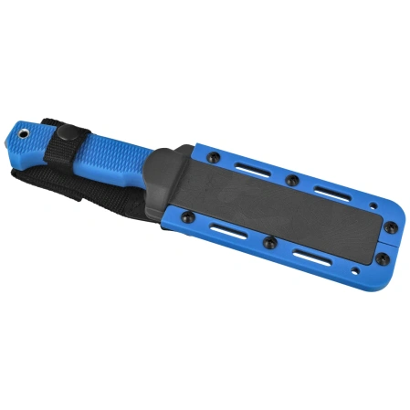 Demko FreeReign Drop Point Knife Blue Rubberized, Satin AUS10A by Andrew Demko (FR-10A-BLUE-DP)