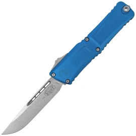 Nóż automatyczny OTF Microtech Combat Troodon Gen III S/E Blue Aluminium, Stonewashed M390MK by Tony Marfione (1143-10BL)