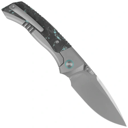 Nóż składany Remette RT-Steed Gray Titanium/Black-Blue Carbon Fiber, Pearlescent M390 (RTWS-TB)