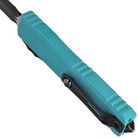 Nóż automatyczny OTF Microtech Ultratech Gen IV D/E Cyan Aluminium, Black M390MK by Tony Marfione (11224-1CN)