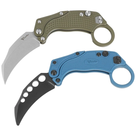 Nóż grawitacyjny Reate EXO-K Gravity Karambit Green Aluminium, Stonewashed N690