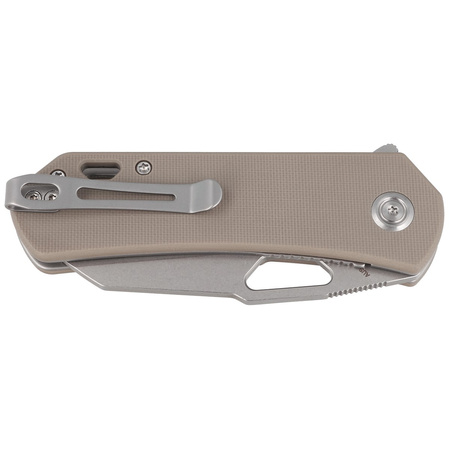 Kubey Knife Duroc Tan G10, Bead Blasted AUS-10 by Colin Maisonpierre (KU332K)