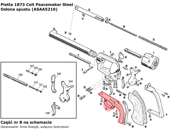 Trigger guard for the Pietta 1873 Colt Peacemaker revolver (ASAA5210)