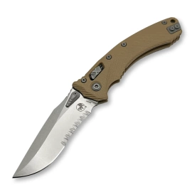 Nóż składany Microtech Amphibian Ram-Lok S/E Fluted Tan G-10, Stonewashed P/S M390MK by Tony Marfione (137RL-11FLGTTA)