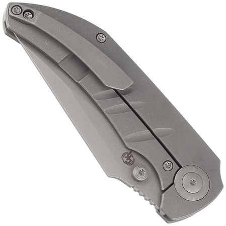 WE Knife Riff-Raff Gray Titanium, Gray Stonewashed CPM 20CV by Matthew Christensen (WE22020B-3)