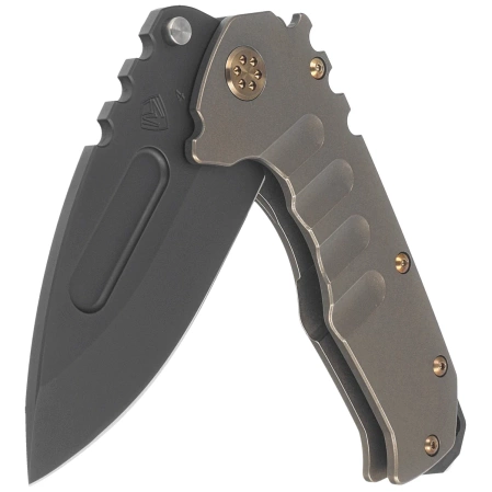 Medford Praetorian T DP ''Old-Shool Bronze'' Titanium, Bronze HW/Clip, Black DLC S45VN by Greg Medford (MK0124PD-36A1-T1C1-BP)