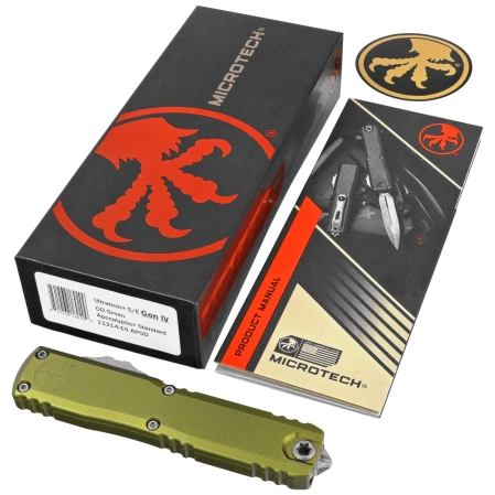 Microtech Ultratech Gen IV S/E OTF Knife OD Green Aluminum, Apocalyptic M390MK by Tony Marfione (11214-10APOD)